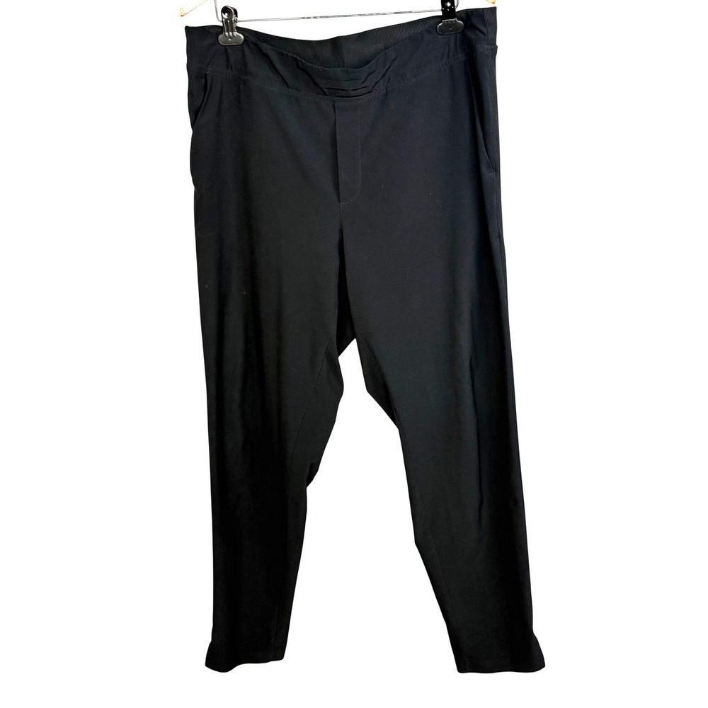 Athleta Brooklyn Ankle Pant Black Tapered Stretch Travel Work Pants Size 16